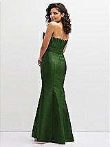 Rear View Thumbnail - Celtic Strapless Satin Fit and Flare Dress with Crumb-Catcher Bodice