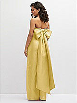 Rear View Thumbnail - Maize Strapless Draped Bodice Column Dress with Oversized Bow