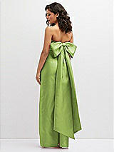 Rear View Thumbnail - Mojito Strapless Draped Bodice Column Dress with Oversized Bow