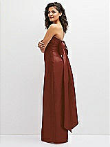 Side View Thumbnail - Auburn Moon Strapless Draped Bodice Column Dress with Oversized Bow