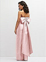 Rear View Thumbnail - Ballet Pink Strapless Draped Bodice Column Dress with Oversized Bow