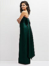 Side View Thumbnail - Evergreen Strapless Draped Bodice Column Dress with Oversized Bow