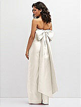 Rear View Thumbnail - Ivory Strapless Draped Bodice Column Dress with Oversized Bow