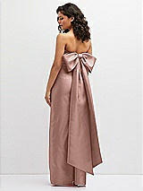 Rear View Thumbnail - Neu Nude Strapless Draped Bodice Column Dress with Oversized Bow