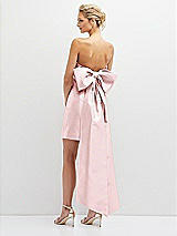 Rear View Thumbnail - Ballet Pink Strapless Satin Column Mini Dress with Oversized Bow