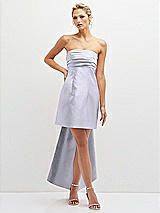 Front View Thumbnail - Silver Dove Strapless Satin Column Mini Dress with Oversized Bow