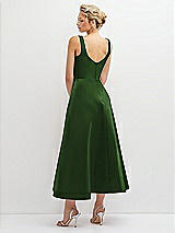 Rear View Thumbnail - Celtic Square Neck Satin Midi Dress with Full Skirt & Pockets