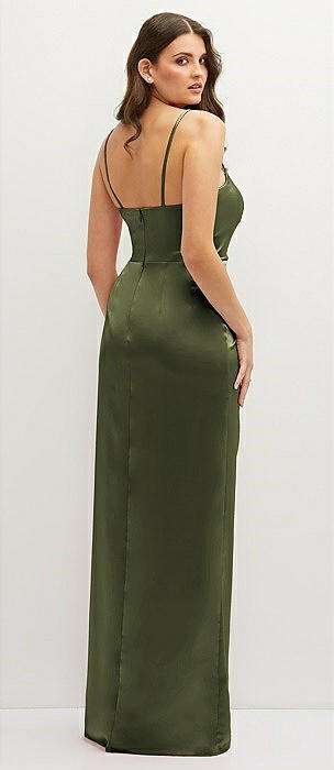 Olive Green Wrap & Surplice Bridesmaid Dresses