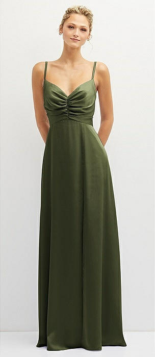 Olive green outlet flowy dress