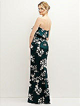 Rear View Thumbnail - Vintage Primrose Floral Soft Ruffle Cuff Strapless Trumpet Dress with Front Slit