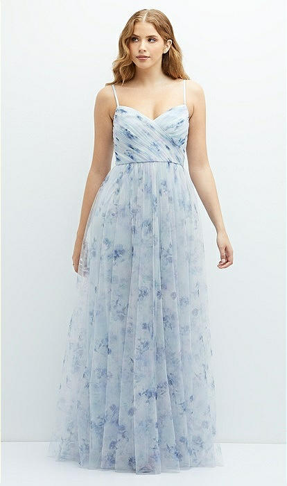 Dusty blue floral hot sale maxi dress