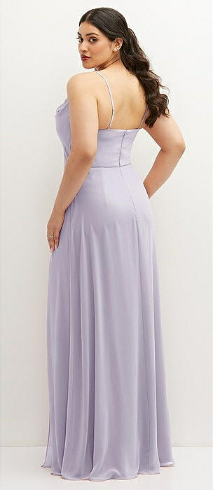 Flutter Sleeve V-keyhole Chiffon Maxi Bridesmaid Dress In Moondance