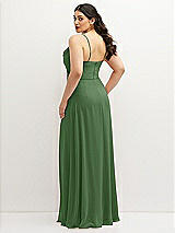 Rear View Thumbnail - Vineyard Green Soft Cowl-Neck A-Line Maxi Dress with Adjustable Straps