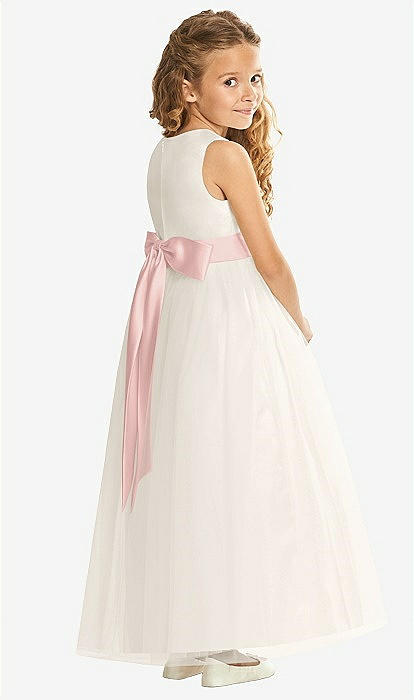 Ivory and pink flower girl cheap dresses