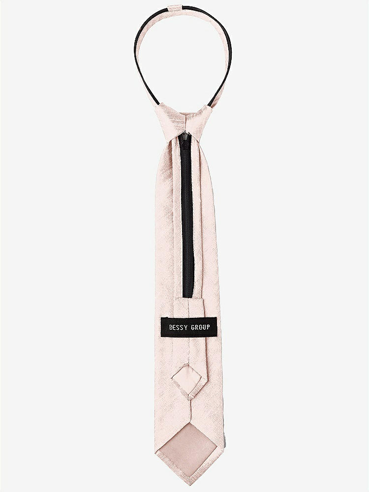 Back View - Pearl Pink Dupioni Boy's 14" Zip Necktie by After Six
