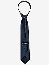 Rear View Thumbnail - Midnight Navy Dupioni Boy's 14" Zip Necktie by After Six