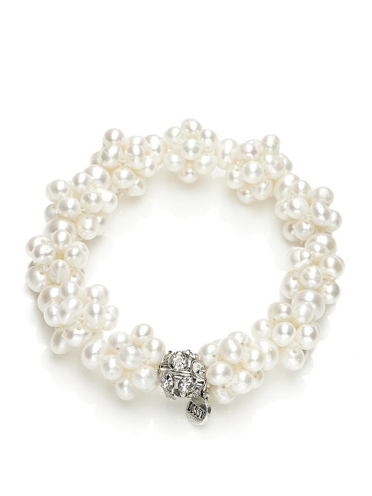 Front View - Natural Freshwater Pearl Cluster Bracelet