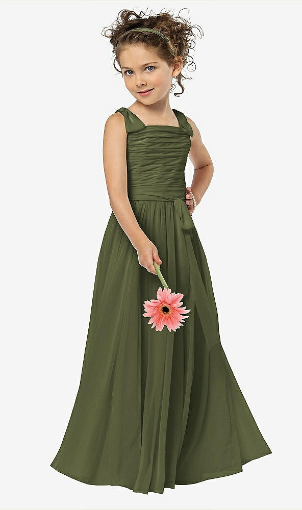 Front View - Olive Green Flower Girl Style FL4033