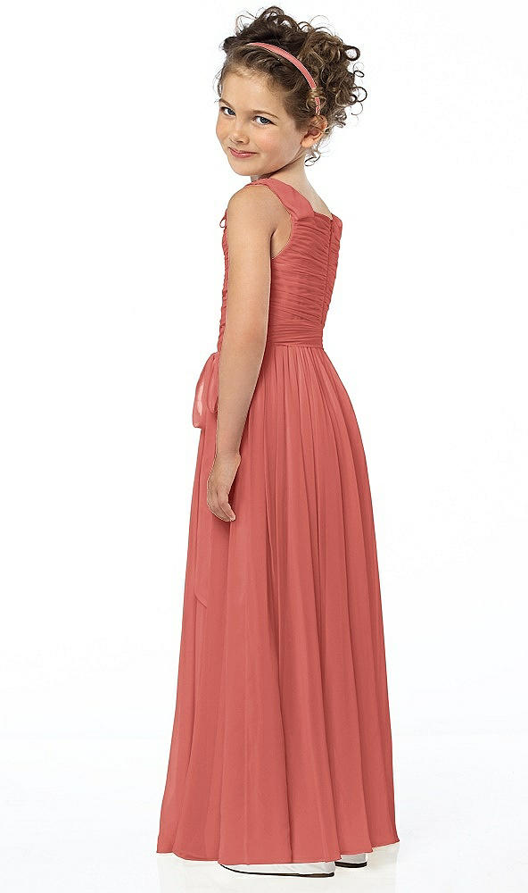 Back View - Coral Pink Flower Girl Style FL4033
