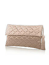 Front View Thumbnail - Topaz Quilted Envelope Clutch with Tassel Detail