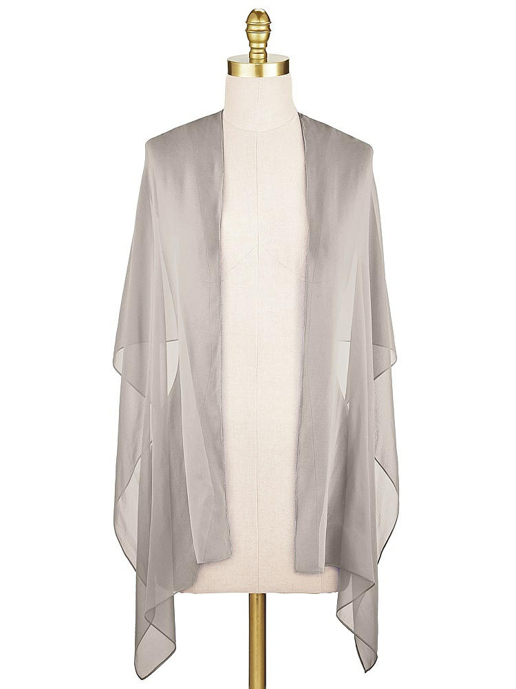 Front View - Taupe Lux Chiffon Stole