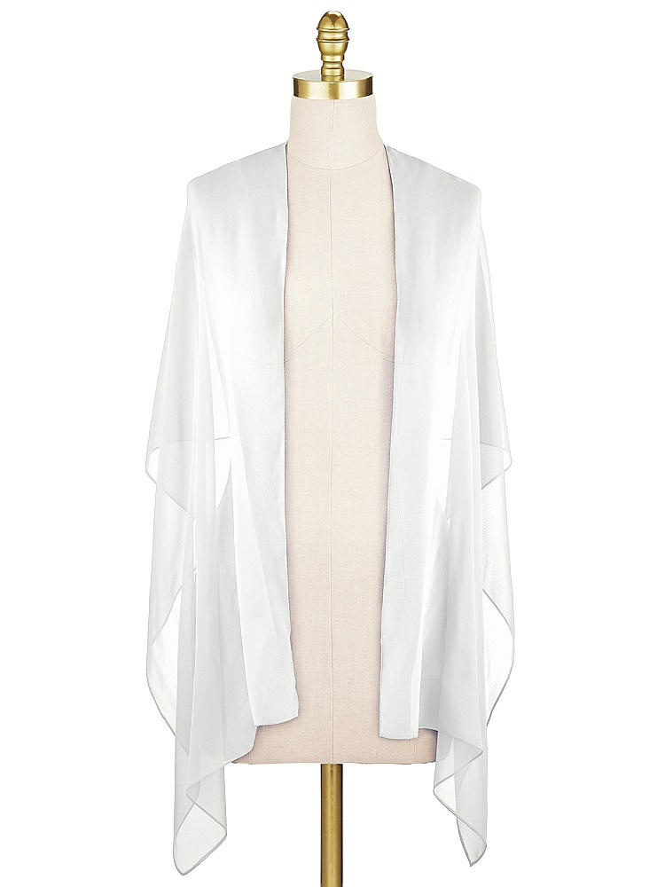 Front View - White Lux Chiffon Stole