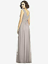 Alt View 5 Thumbnail - Taupe Sleeveless Draped Chiffon Maxi Dress with Front Slit