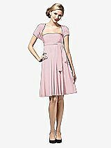 Front View Thumbnail - Chalk Pink Twist Wrap Convertible Mini Dress