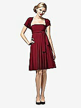 Front View Thumbnail - Claret Twist Wrap Convertible Mini Dress