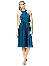 Alt View 7 Thumbnail - Ocean Blue Twist Wrap Convertible Cocktail Dress