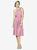 Front View Thumbnail - Sea Pink Twist Wrap Convertible Cocktail Dress