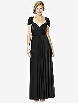 Front View Thumbnail - Black Twist Wrap Convertible Maxi Dress
