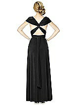 Rear View Thumbnail - Black Twist Wrap Convertible Maxi Dress