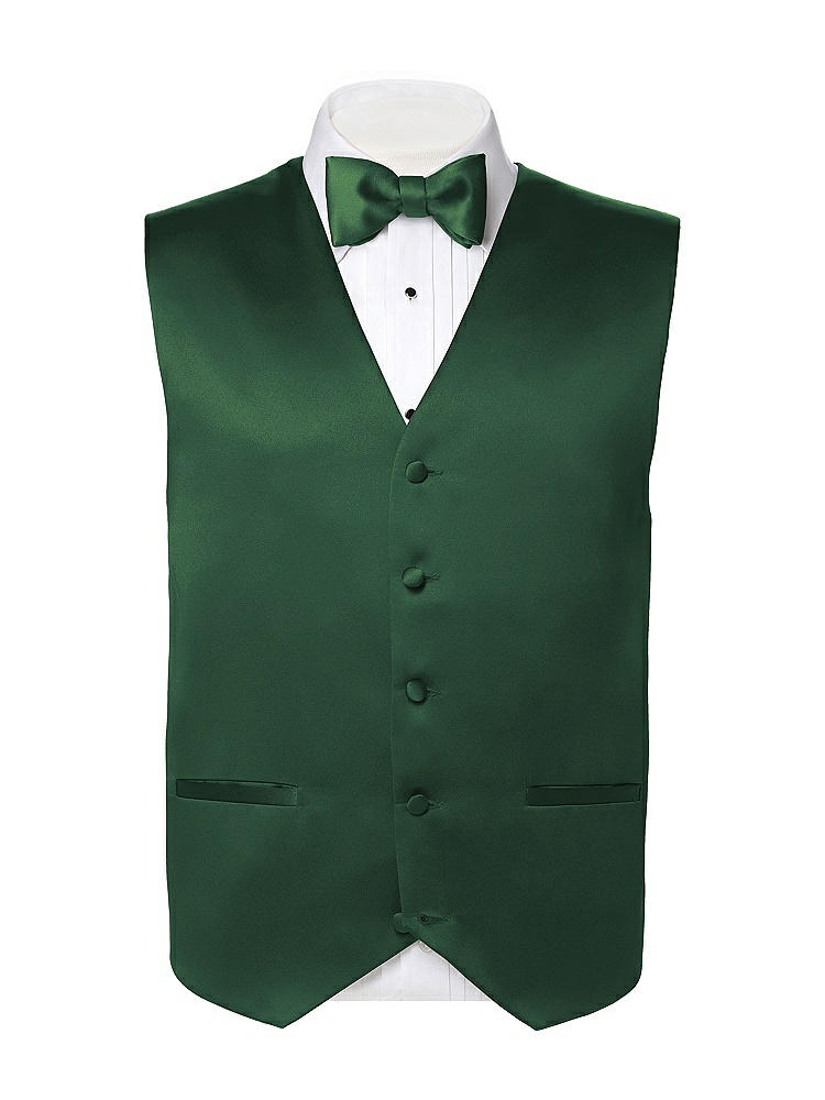 Back View - Hampton Green Matte Satin Tuxedo Vests by After Six