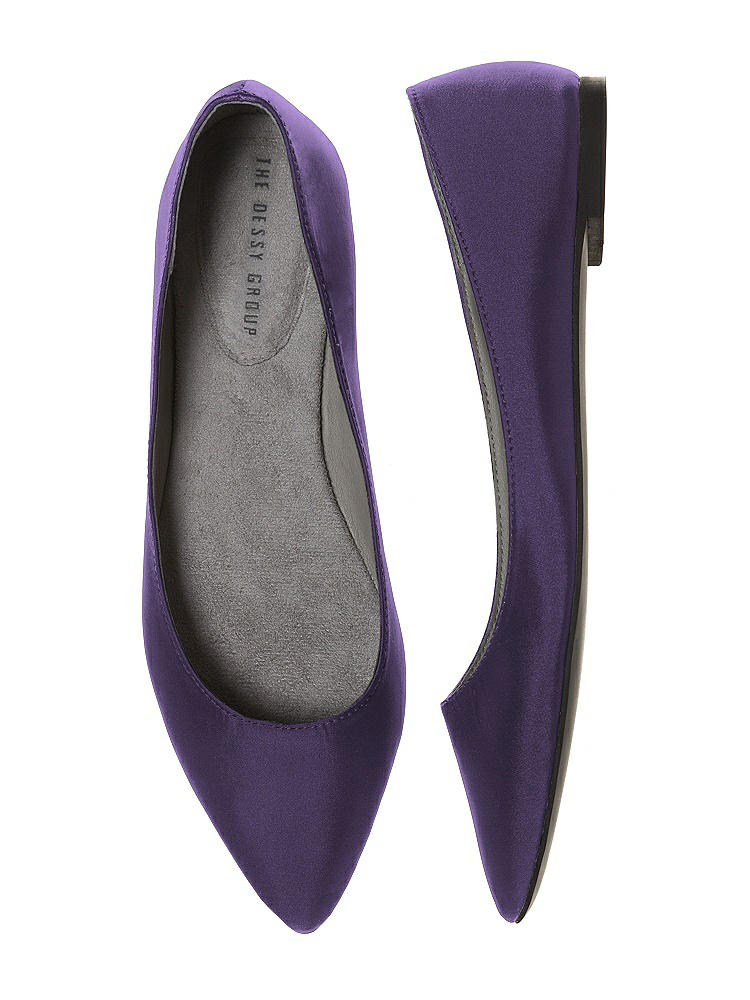 Front View - Majestic Chelsea Satin Ballet Wedding Flats