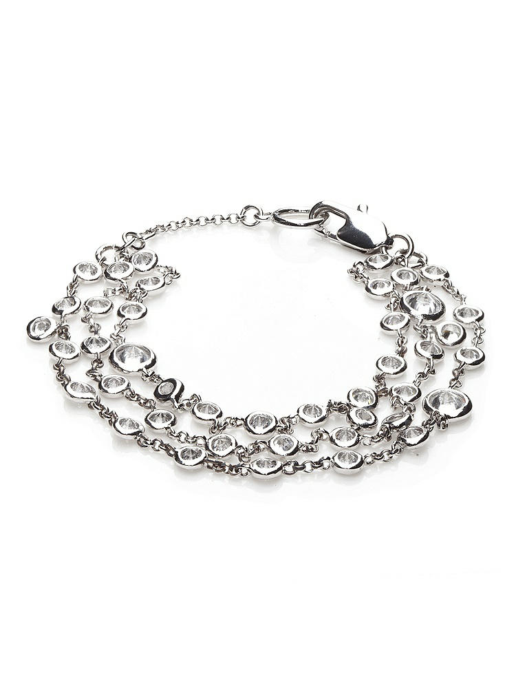 Front View - Clear Three Row Floating CZ Bracelet
