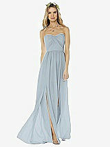 Alt View 1 Thumbnail - Mist Strapless Draped Bodice Maxi Dress with Front Slits