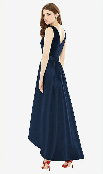 Navy blue high 2025 low bridesmaid dresses