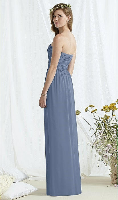 Social bridesmaids strapless georgette 2024 gown