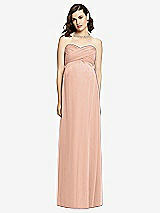 Front View Thumbnail - Pale Peach Draped Bodice Strapless Maternity Dress