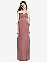 Front View Thumbnail - Rosewood Draped Bodice Strapless Maternity Dress