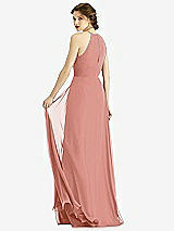Rear View Thumbnail - Desert Rose Keyhole Halter Chiffon Maxi Dress