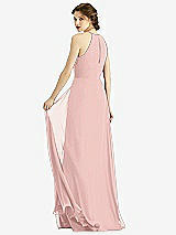 Rear View Thumbnail - Rose - PANTONE Rose Quartz Keyhole Halter Chiffon Maxi Dress