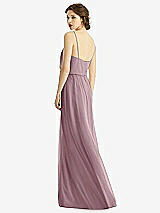 Rear View Thumbnail - Dusty Rose V-Neck Blouson Bodice Chiffon Maxi Dress