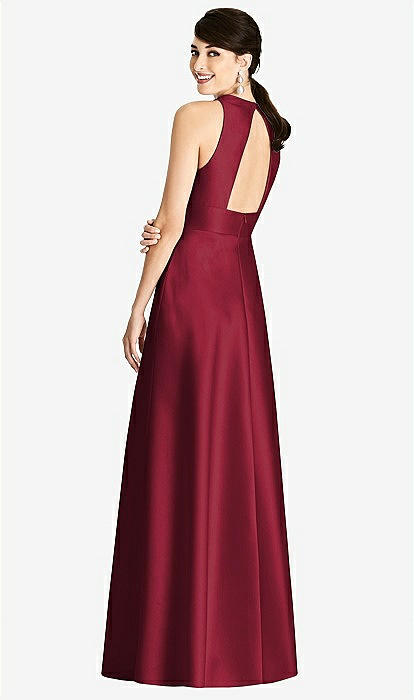 Sleeveless Open-back Pleated Skirt Bridesmaid Dress With Pockets