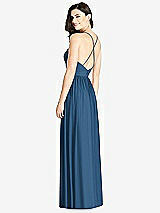 Rear View Thumbnail - Dusk Blue Criss Cross Strap Backless Maxi Dress