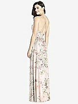 Rear View Thumbnail - Blush Garden Criss Cross Strap Backless Maxi Dress