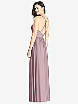 Rear View Thumbnail - Dusty Rose Criss Cross Strap Backless Maxi Dress