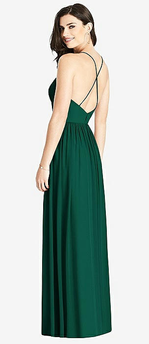 Bottle green cross hot sale strap maxi dress