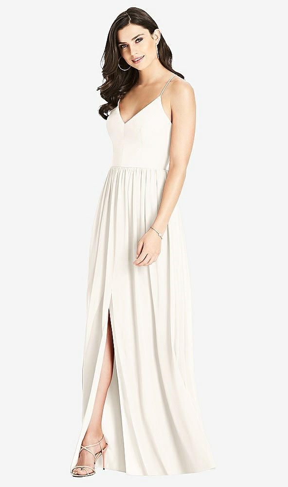 Front View - Ivory Criss Cross Strap Backless Maxi Dress